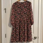 Primark Primary Black and Pink Floral Long Sleeve Dress NWT Photo 3
