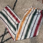 Colorful Striped western boho acted Straight Leg Pants nwot large Green Photo 0