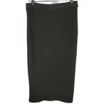 Abercrombie & Fitch Womens  Green Ribbed Knit Midi Skirt With High Cut Slit Sz S Photo 1