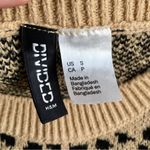 Divided Cropped Leopard Print Sweater, Tan, Black, Size S Photo 4