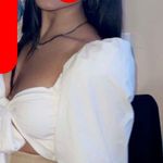 front tie puff sleeve crop top White Photo 1