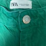 ZARA green denim Women's Flare Jeans raw hem size 4 Photo 2