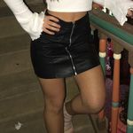 Forever 21 Black Leather Zip Up Skirt Photo 0