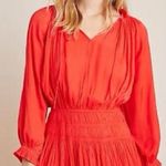 Chic Red Mini Dress with Tiered Skirt Photo 0