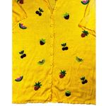 Victoria Jones VTG Yellow Sh Slv, Vneck, Button Down Sweater W Fruit 1X/1 Size undefined Photo 8