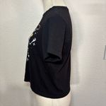 Spirit  Black Cropped Tee with Colorful Skeletons Photo 1