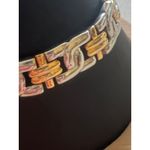 Two Tone Gold Silver Link Bracelet Fold Over Clasp Stainless Steel Unisex 7.25" Photo 1