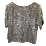 J. L. B. Women's Vintage Silver Sequin Silk Blouse Size M Size M Photo 1