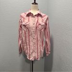 Wrangler  Size M pink and White Striped Casual Button-Up Shirt western farmhouse Photo 2