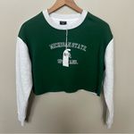 Hype and Vice NWT Michigan State Rookie Sweater Pullover Raglan Fleece Cropped Green Size XS Photo 3