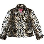 Black and Brown Blazer with Plush Texture and Bold Collar Size 12P Photo 0