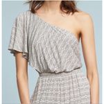 Drew Maeve Jumpsuit Womens Medium Black White Jamie One Shoulder Wide Leg Anthro Photo 3