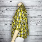 Michael Kors NWT Size P/XL Yellow & Black Plaid Tie Sleeve Button Down Shirt Top Photo 1