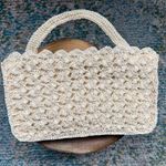 Vintage 50/60’s woven plastic bridal wedding clutch bag White Photo 1