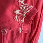 Charter Club  Luxury Linen Embroidered Top Coral Medium Photo 4