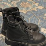 Black Military Combat Ankle Boot Lug Platform Low Block Heel EU Sz 36 US Sz 6 Photo 5