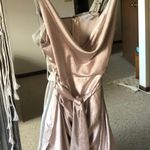Selfie Leslie Bebe Satin Cowl Neck Dress Photo 3