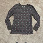 Old Navy Vintage 90s y2k Womens Thermal Long Sleeve Cute Grunge AOP Top Sz XL Photo 9