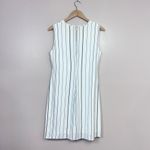 Calvin Klein Crew Neck Sleeveless Women's Shift Dress White Stripes Size 8 Photo 3