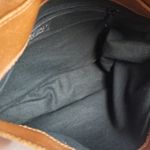 MADE IN ITALY GENUINE LEATHER BROWN FLAP STUD BAGUETTE Silver Photo 6