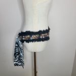 Ibisco Indian Hand‎ Beaded Tie Belt Black Multicolor Sequin Cottage Core Sz L Photo 1