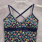 Lands' End Blue Floral Crisscross Tie Padded Swimwear Tankini Tank Top Small 4 Photo 2