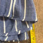 Blue Island  Strapless Smocked Dress Medium Blue White Stripes Ruffle Beachy Boho Photo 7