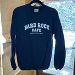 Hard Rock Cafe  Philadelphia Embroidered Navy Blue Sweatshirt Size Medium Photo 0