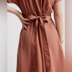 Quince Terracotta Vintage Wash Tencel Button Front Dress Size Medium NWT Brown Photo 6
