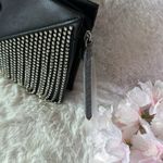 PINK - Victoria's Secret Victoria Secret Small Black Crossbody Purse Faux Leather Rhinestone Fringe Photo 9
