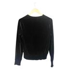 Commando  Velvet Crewneck Sweatshirt Smocked Medium Black Photo 1