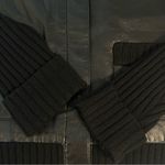 Context Womens Black Leather Wool Knit Cardigan Jacket Sz L Black Y2K Minimalist Size L Photo 7