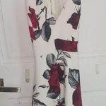 Iris Backless Dress with Red and Black Floral Pattern Photo 0