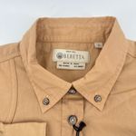 Beretta Womens Shooting Shirt Roll Tab Button Up Long Sleeve Sand Large LD561‎ Tan Photo 3