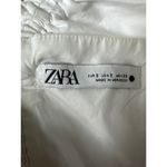 ZARA Ruffle One Shoulder Poplin Asymmetric Top Smocked Back in white size small Photo 9