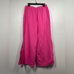 Boston Proper Floral Embellished Linen Pant Pink Multi Colored Sequins Size 12 Photo 4