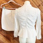 Rebecca Taylor Vintage Denim Skirt Jacket Set Zipper Textured Eyelet Cotton 6 Photo 3