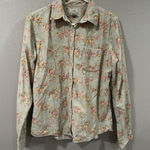 L.L. Bean Corduroy Floral Vintage Button Down Shirt Size M Photo 0
