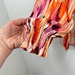 Belle‎ Kim Gravel Blouse Medium Multicolor Abstract Print Long Sleeve Top Orange Photo 3