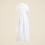 J.Crew  Cerise Midi shirt-dress in ramie White Size 10 NWT Old Money Quiet Luxury Photo 2