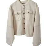 Madewell NWD  Cocoon Sleeve Denim Lady Jacket Off White Size XL Photo 4
