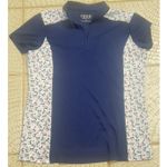 IZOD  Top Women's Size  Blue Golf Cart Print Short Sleeve Comfort Logo Summer Med Photo 1