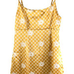 Wild Fable  Mini Slip Dress Sleeveless Satin Slit Floral Geometric Yellow M Photo 0