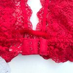 Free People NWT x Only Hearts Womens Bra Red Lace So Fine Bralette Size Large Photo 6