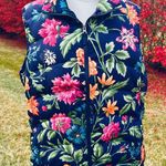Lands' End  Floral Navy Down Vest Plus Size Women’s Size 18 Photo 0