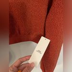 Urban Outfitters NWT BDG Teddy Pullover Quarter Zip Fleece Crop Sweatshirt Brown Teddy Soft S M L Photo 4