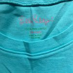 Lilly Pulitzer Turquoise Blue Short Sleeve Crew Neck Fitted Tee Shirt Size M Photo 3