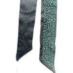 Handcrafted Black & Green Beaded Silk Scarf A535 Photo 3