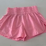 Zenana Outfitters Windbreaker Smocked Waistband Running Shorts Pink Size L Photo 0