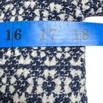 ZARA Tweed Fringe Midi Coat Jacket Small Blue Cream Open Front Lined Photo 8